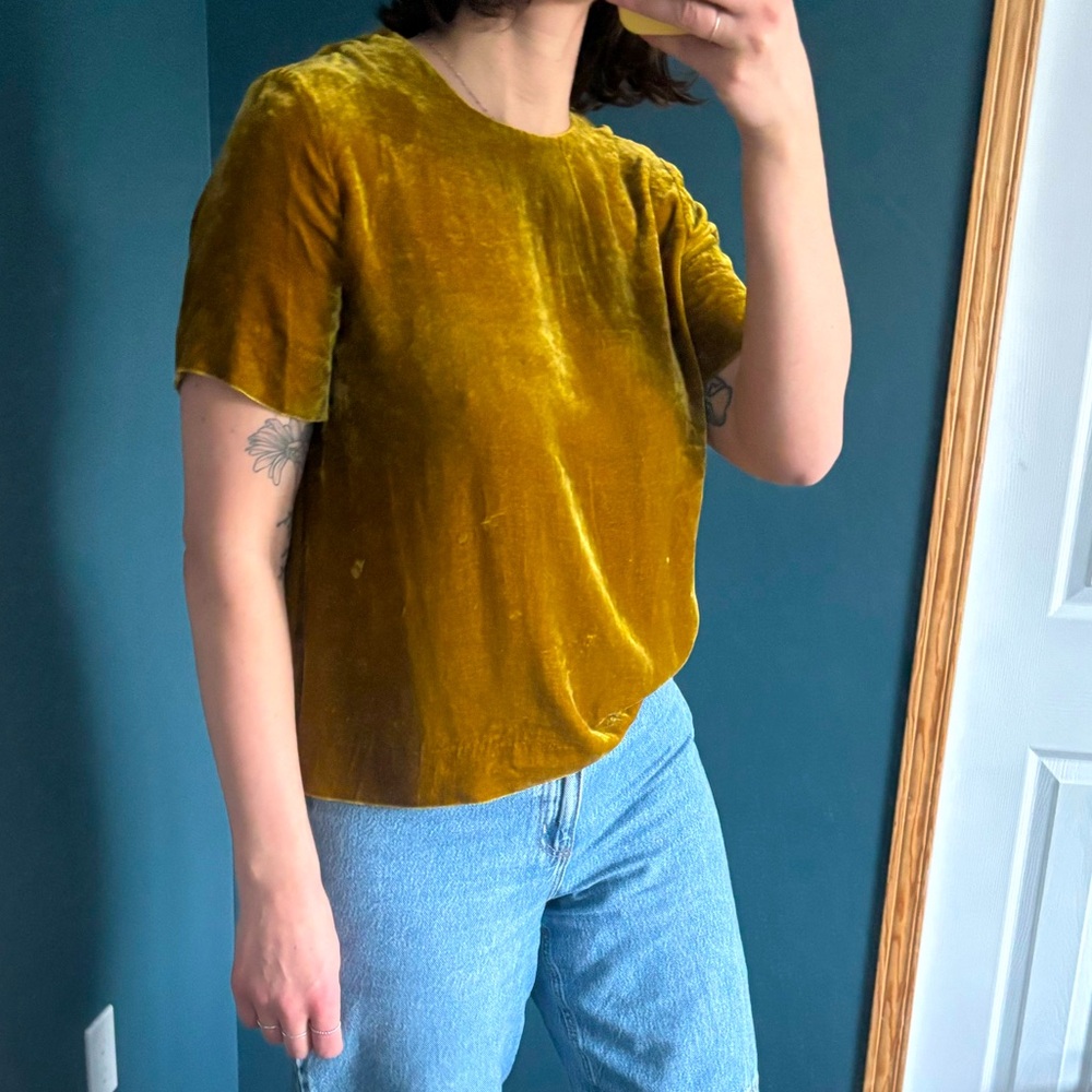 COS Oversized Velvet T-Shirt